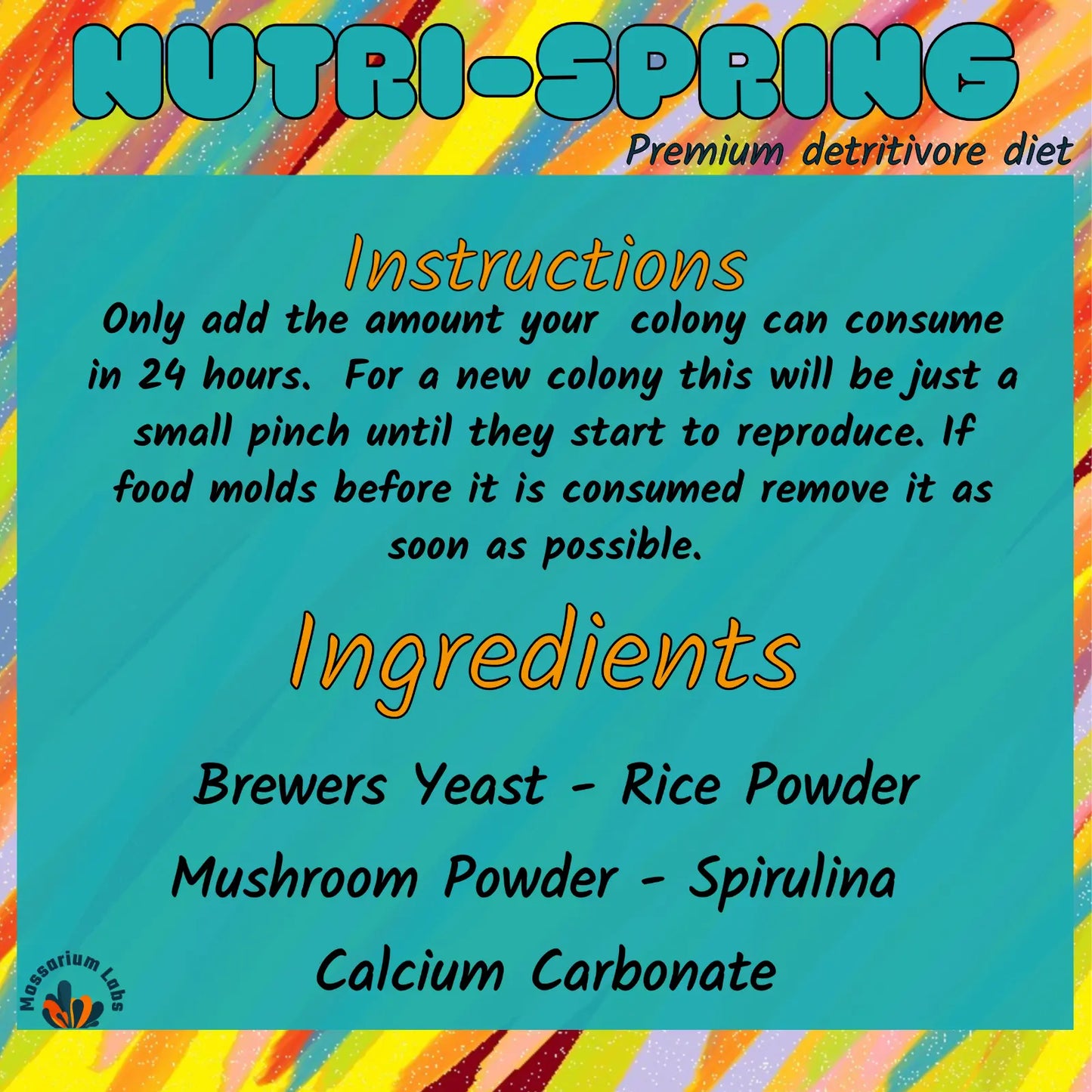 Nutrispring Springtail and Isopod Food Culture Boost 3oz - Mossarium Labs